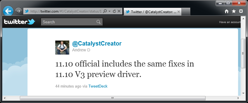 CatalystCreator Andrew Dodd about Catalyst 11.10 on Twitter (2)