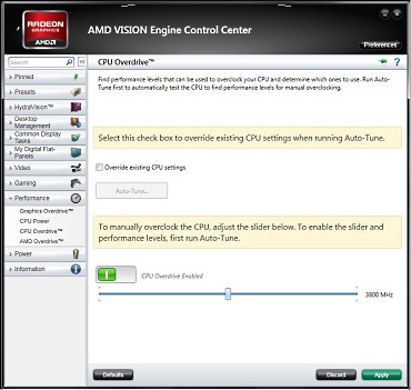 AMD Overdrive Tab with CPU controls (courtesy of AMD)
