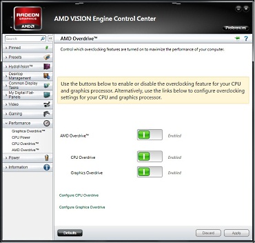 AMD Overdrive Tab with CPU controls (courtesy of AMD)