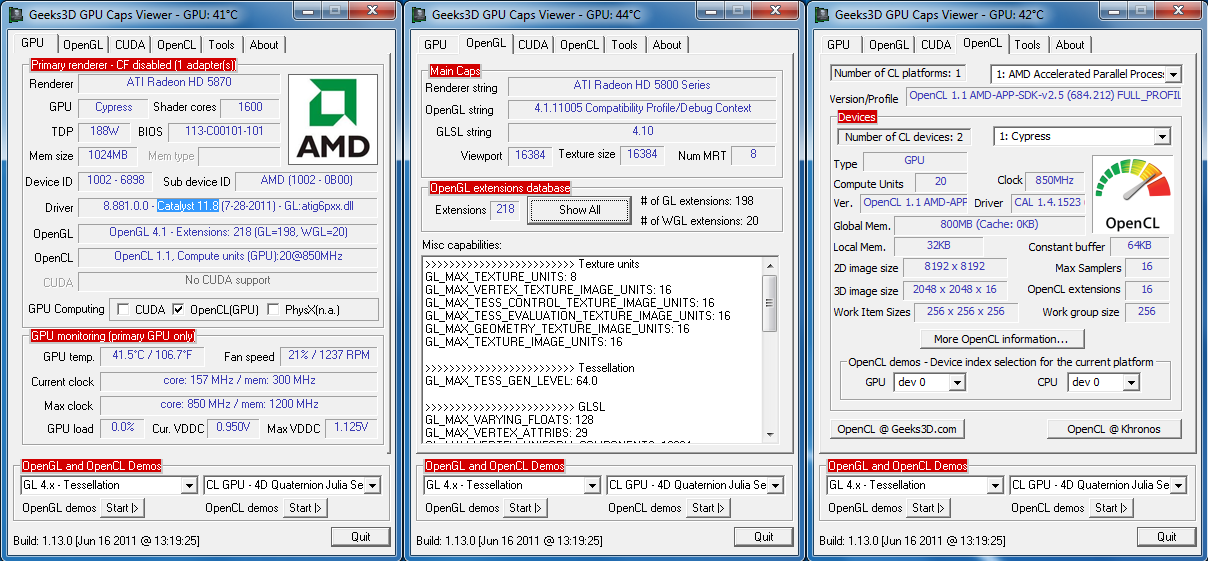 AMDs Catalyst 11.8 WHQL with GPU Caps Viewer