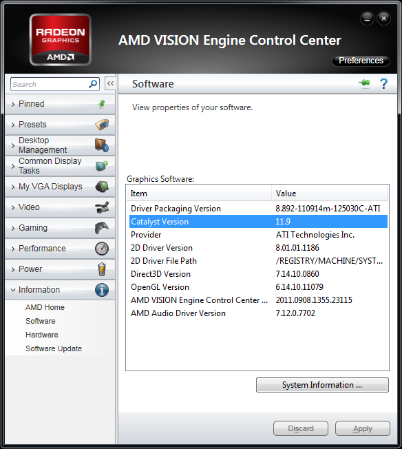 AMD Catalyst 11.9 WHQL